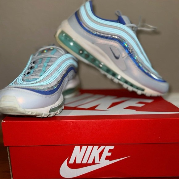 Nike Air Max 97 Light Blue and White Sneakers - Picture 1 of 6
